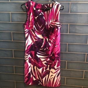 Connected apparel size 8 purple and white dress EUC